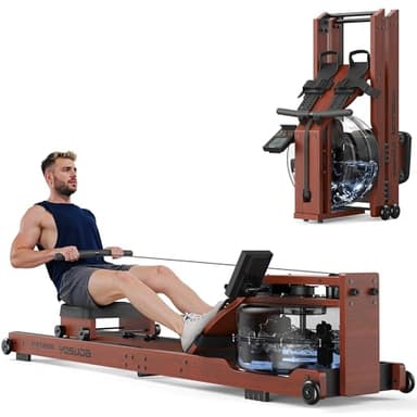 YOSUDA Foldable Wooden Water Rower rowing machine
