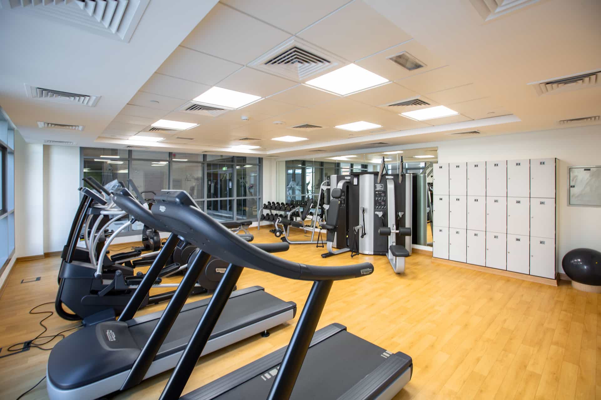 Two pieces of home cardio equipment side by side in a home gym